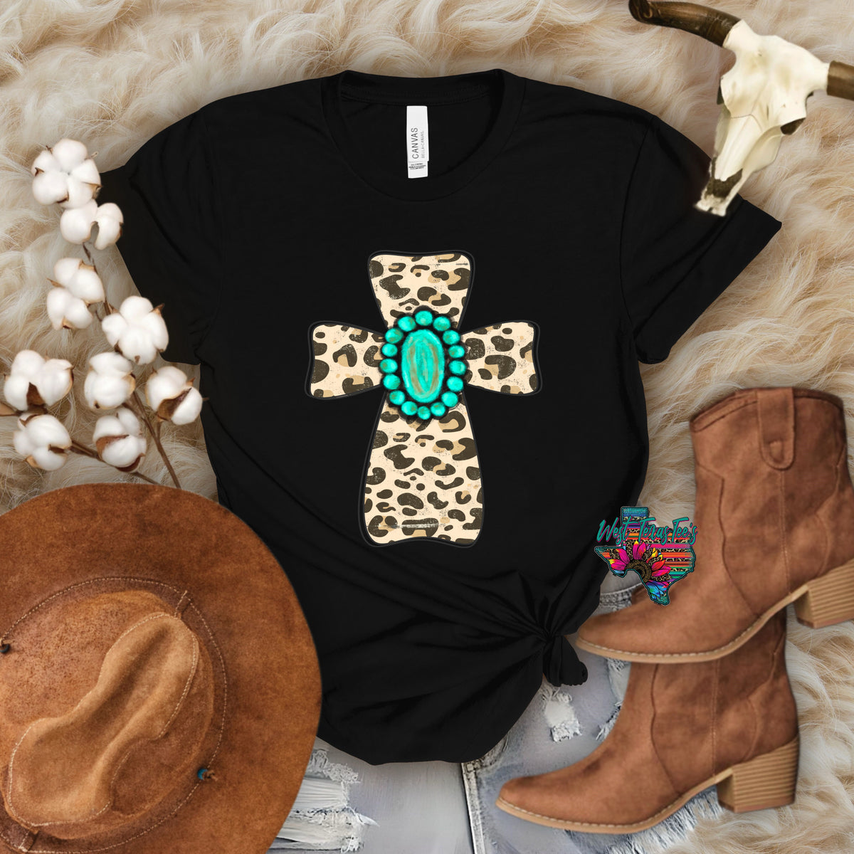 Western Leopard Concho Cross