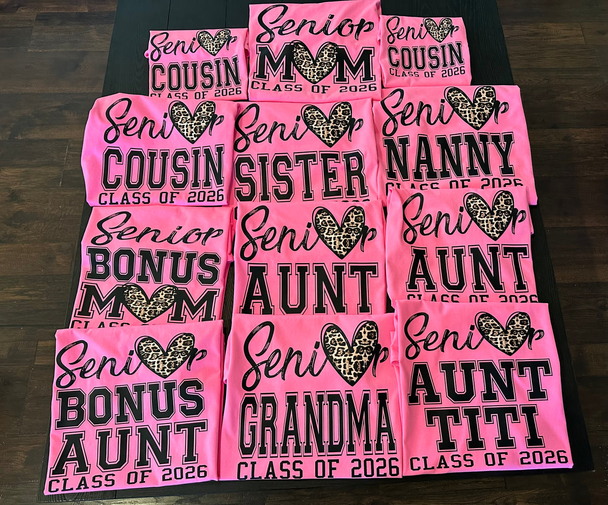 Custom Senior Class of 2026 w/Leopard Heart