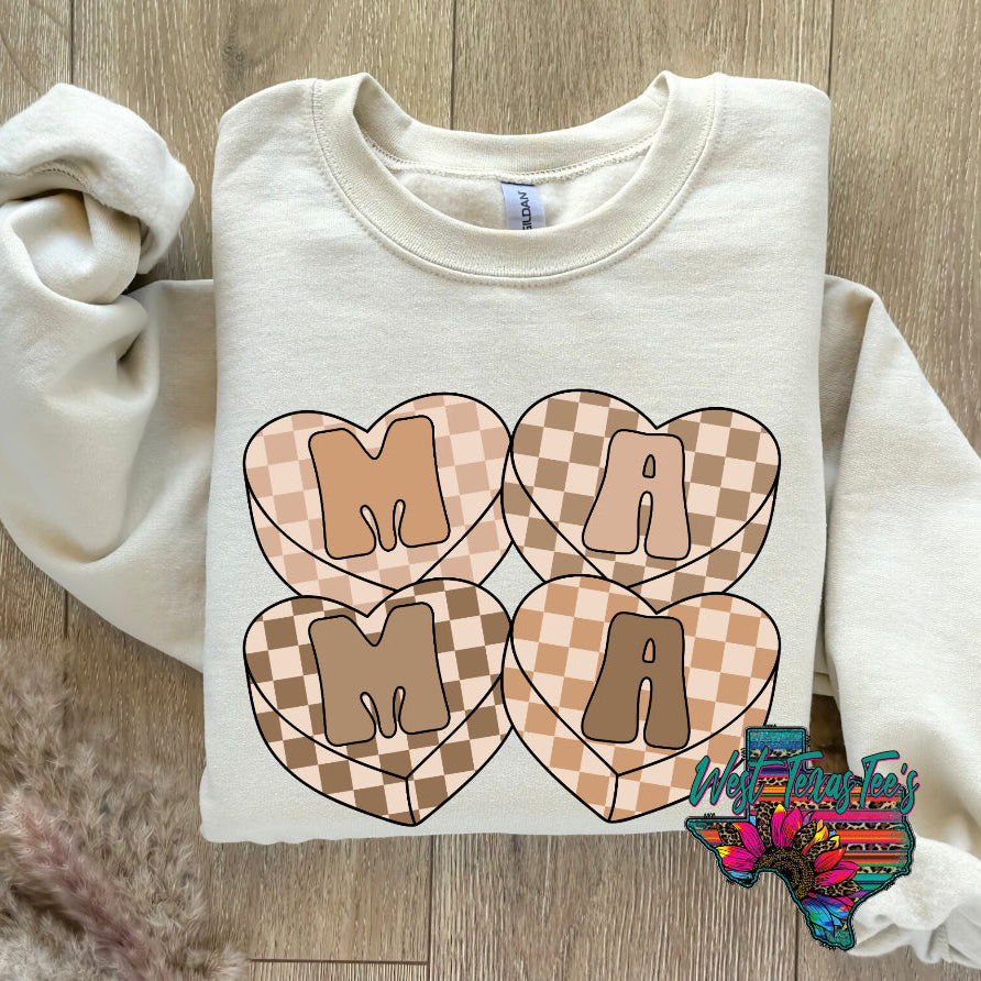 Mama Checkered Heart