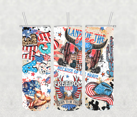 Western 4th of July tumbler