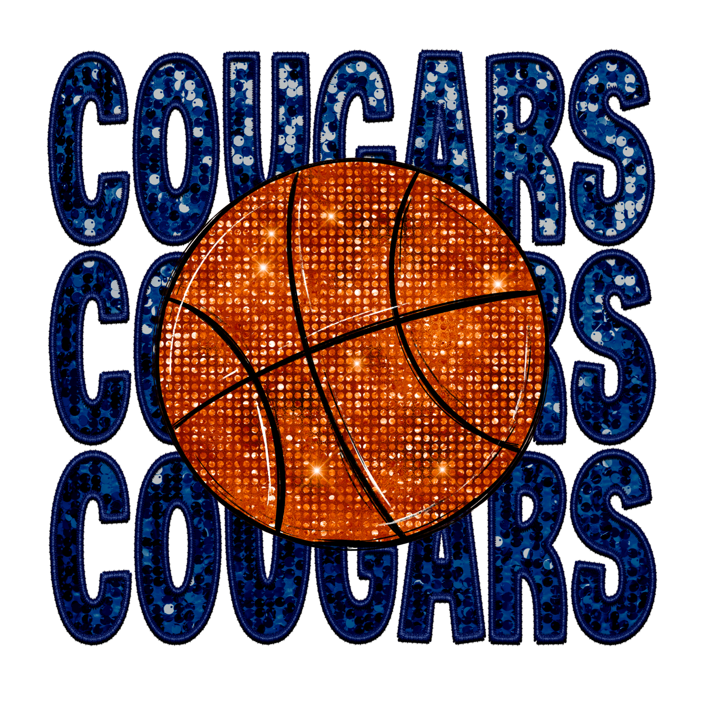 Cougars Faux Glitter Basketball