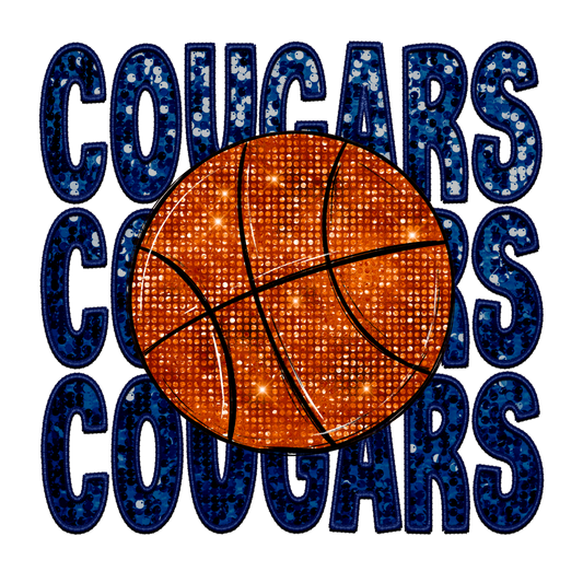 Cougars Faux Glitter Basketball