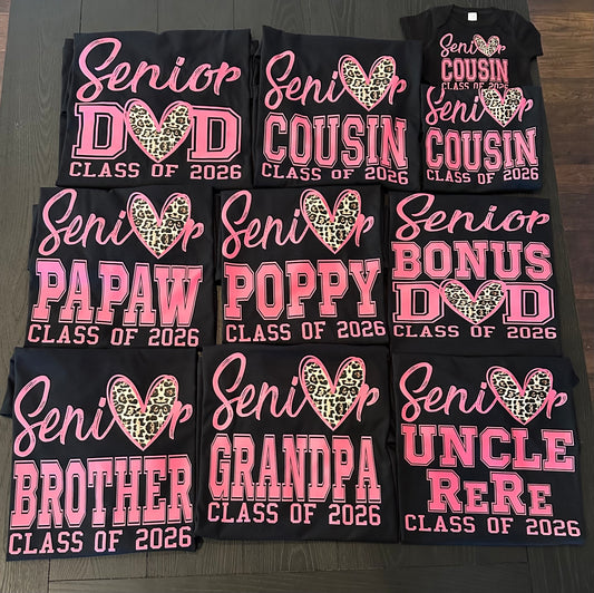 Custom Male Senior Class of 2026 w/Leopard Heart