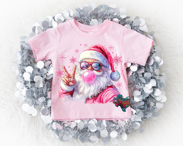 Youth Pink Retro Bubble Gum Santa
