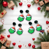 Green & Red Gr!nch Earrings