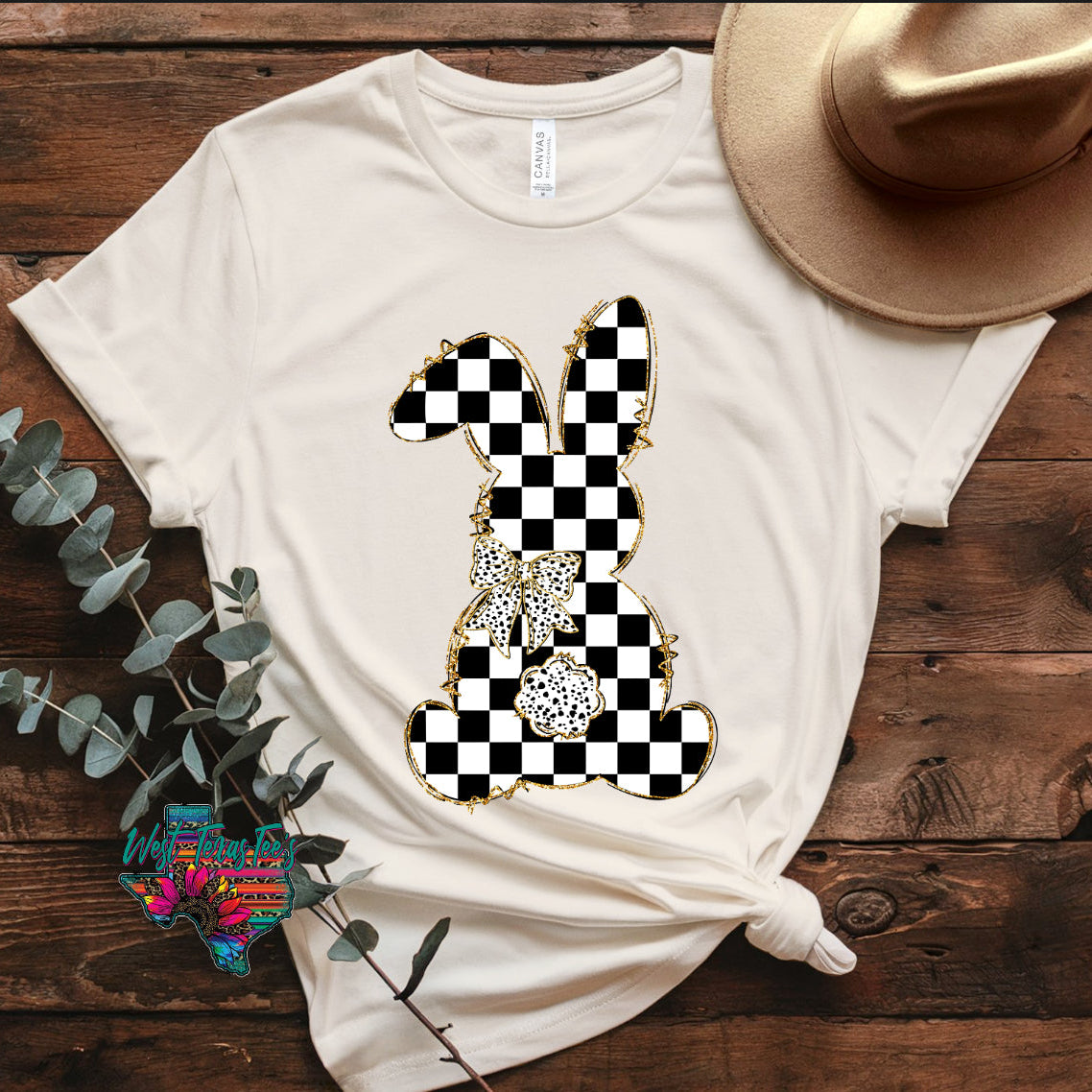 Black & White Checkered Bunny