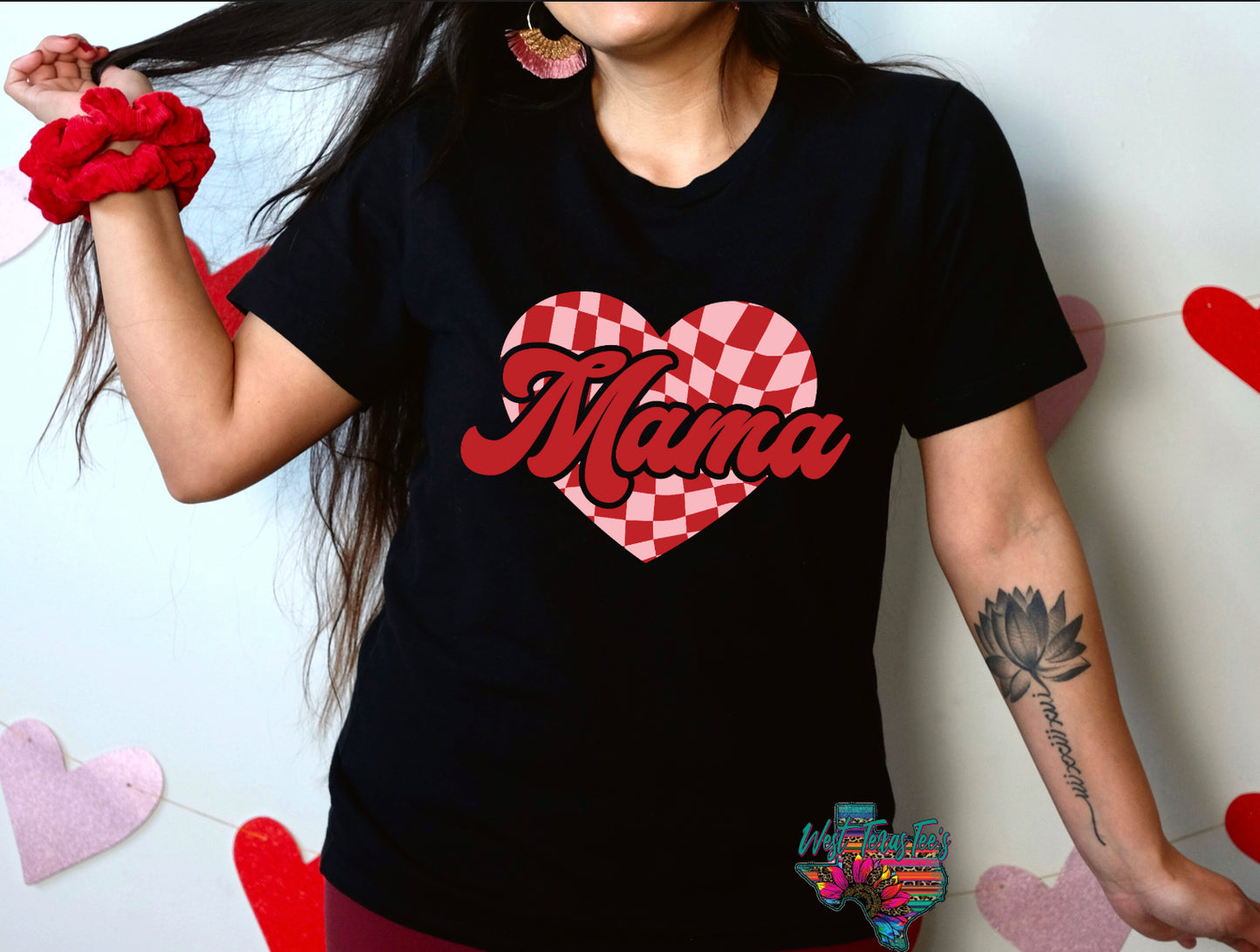 Mama & Mini Checkered Heart