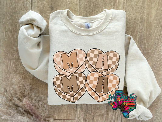 Mama Checkered Heart