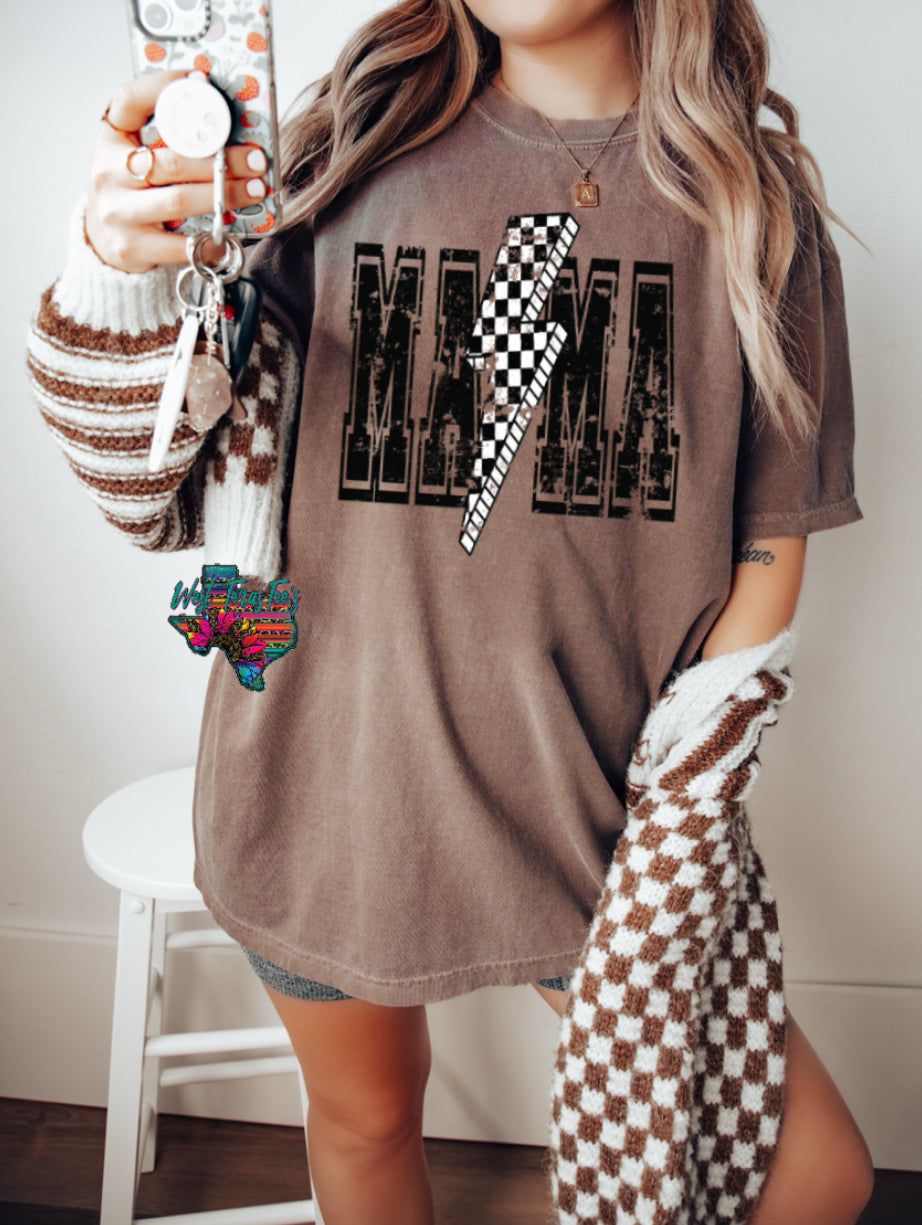 Distressed Checkered MAMA