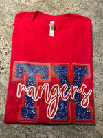 TX Rngrs Faux Emb. & Glitter