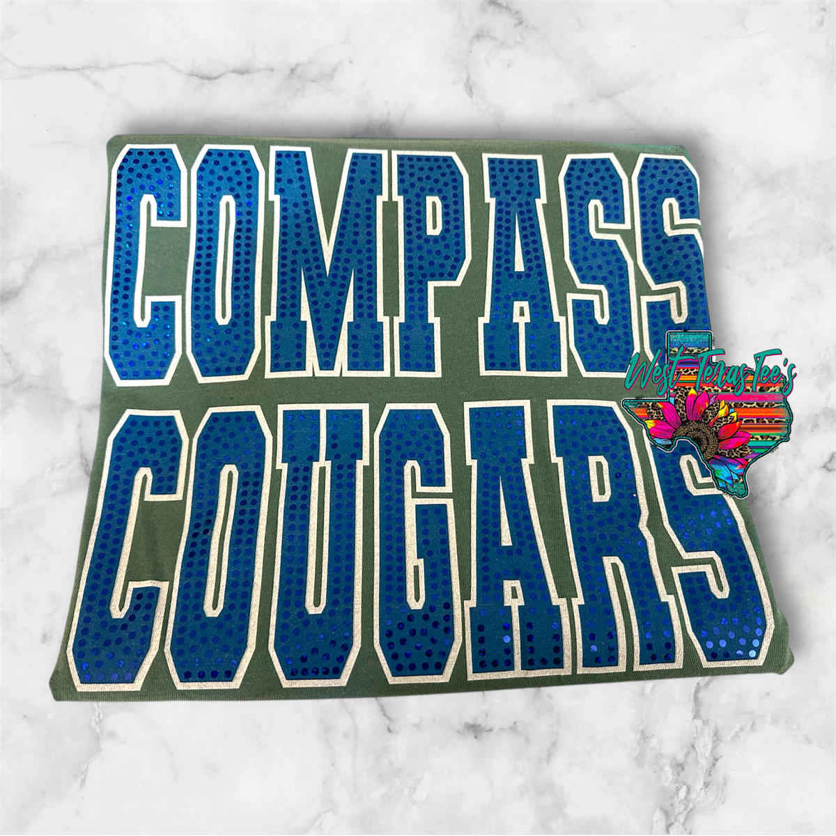 CUSTOM Cougars Block Sparkle Tee