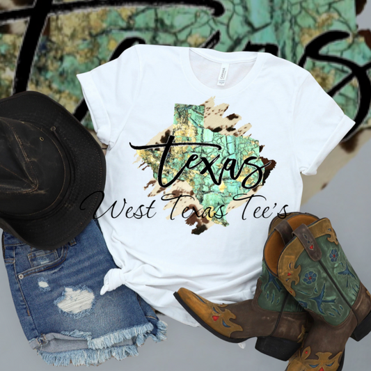 TEXAS MINT COWHIDE TEE