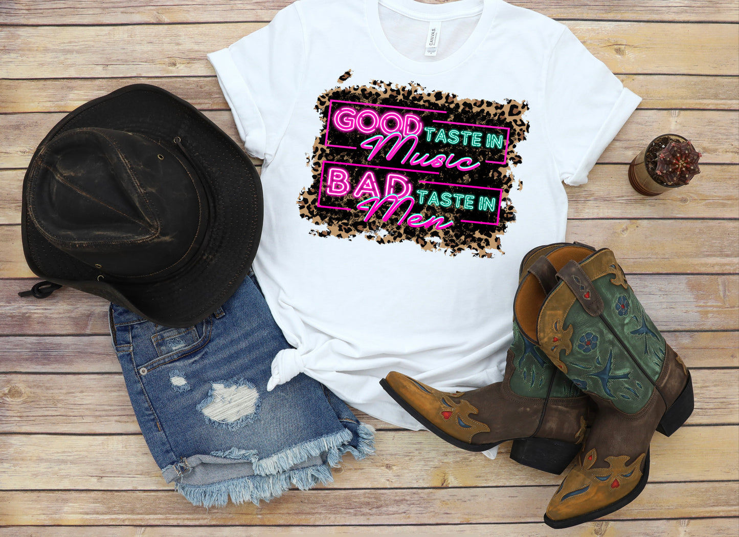 Good Taste In Music, Bad Taste In Men bleached t-shirt