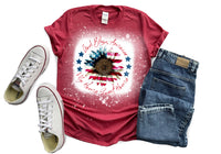 God Bless America Sunflower graphic tee