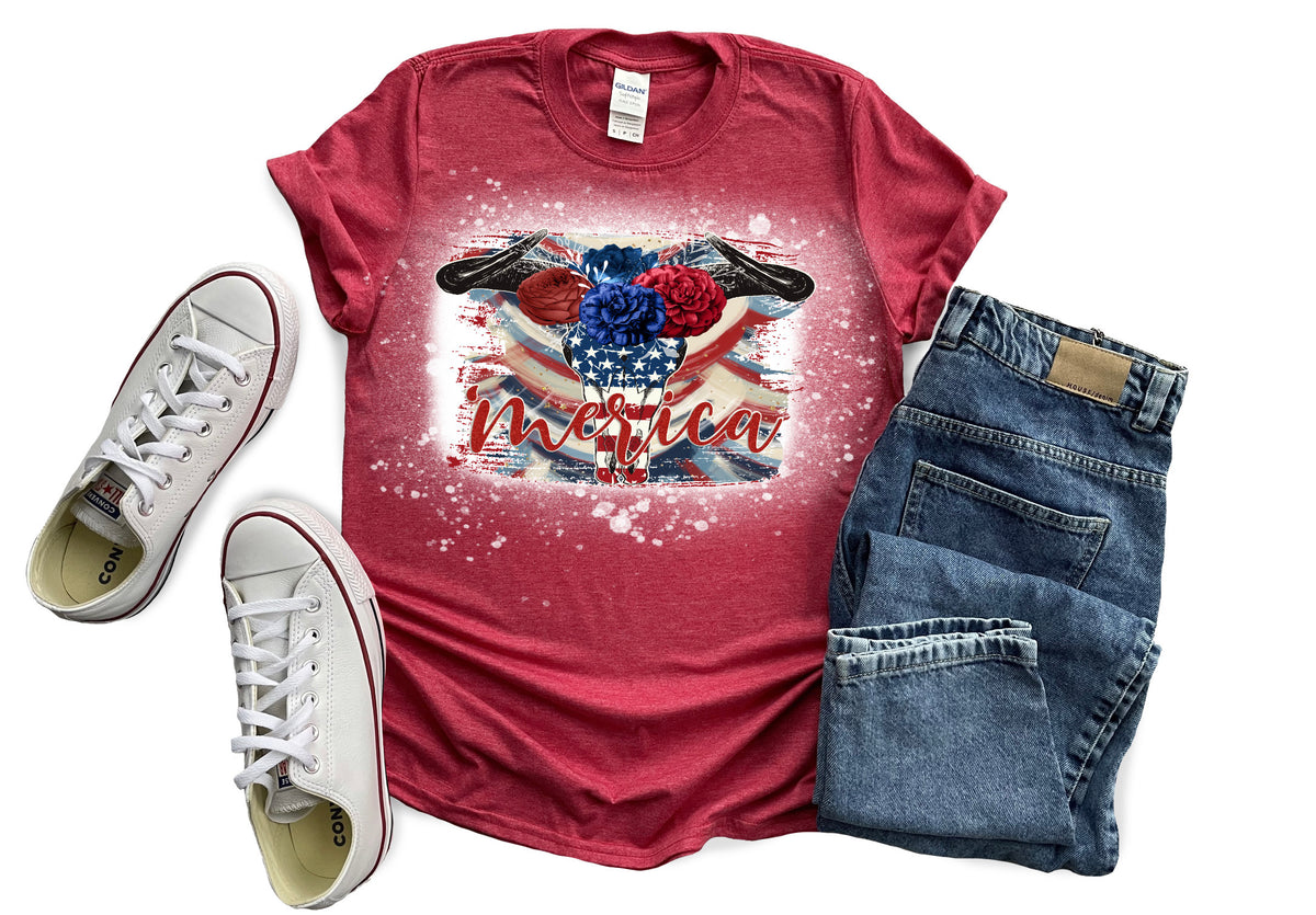 'Merica Skull graphic tee