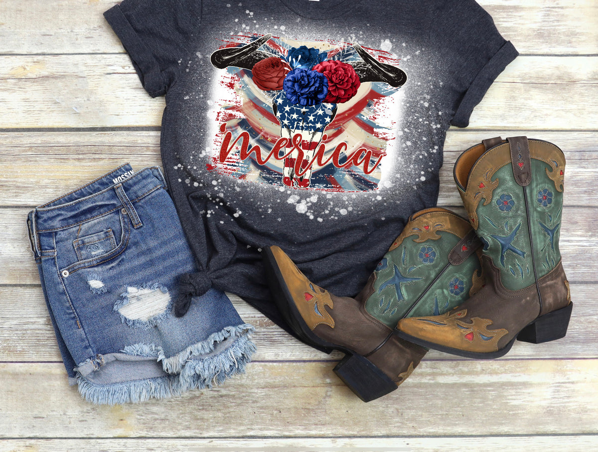 'Merica Skull graphic tee