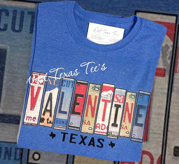 Valentine Texas License Plate