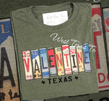 Valentine Texas License Plate