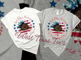 God Bless America Sunflower graphic tee