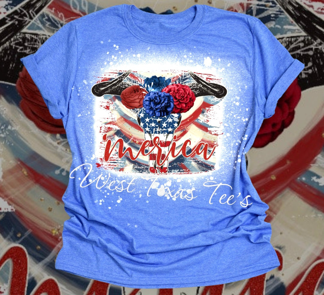 'Merica Skull graphic tee
