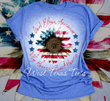 God Bless America Sunflower graphic tee