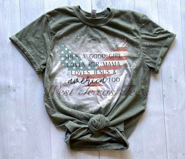 SHE'S A GOOD GIRL bleached tee